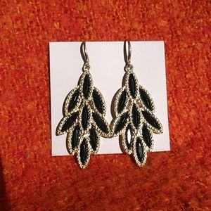 Elegant Gold & Black Earrings
